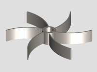 六弯叶开启涡轮式