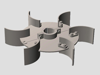 弯叶可拆圆盘涡轮式